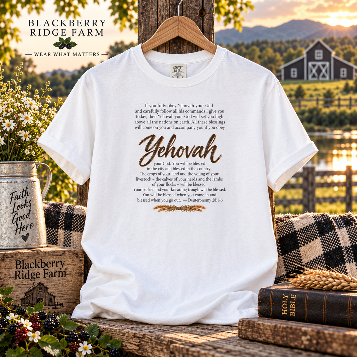 Yehovah - Deut 28:1-6 Light T-Shirt