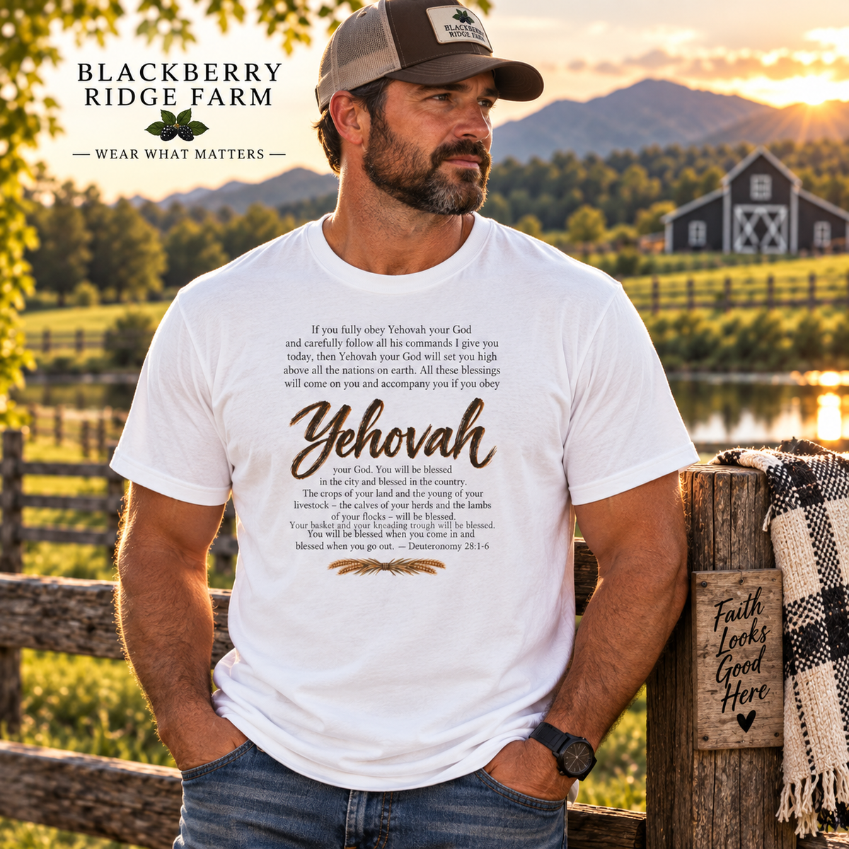 Yehovah - Deut 28:1-6 Light T-Shirt