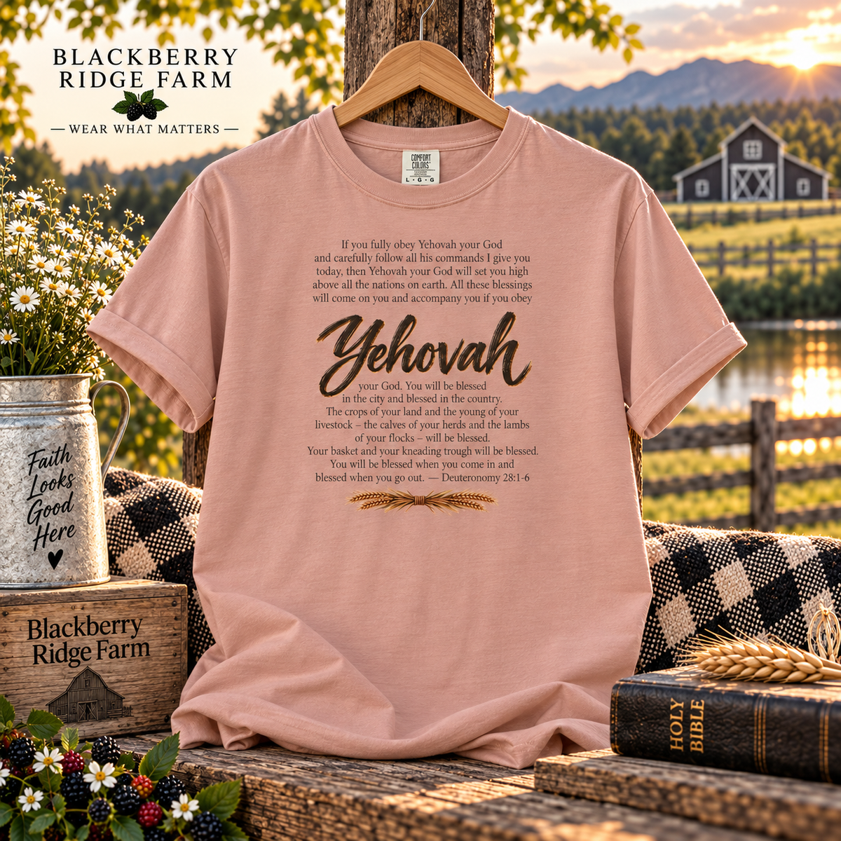 Yehovah - Deut 28:1-6 Light T-Shirt