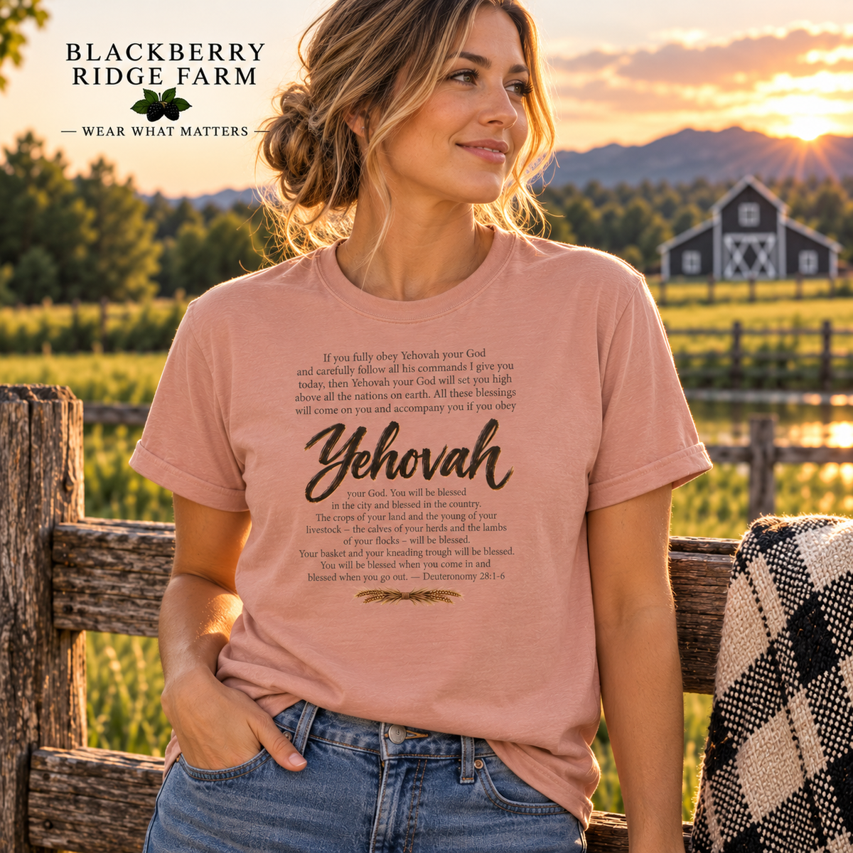 Yehovah - Deut 28:1-6 Light T-Shirt