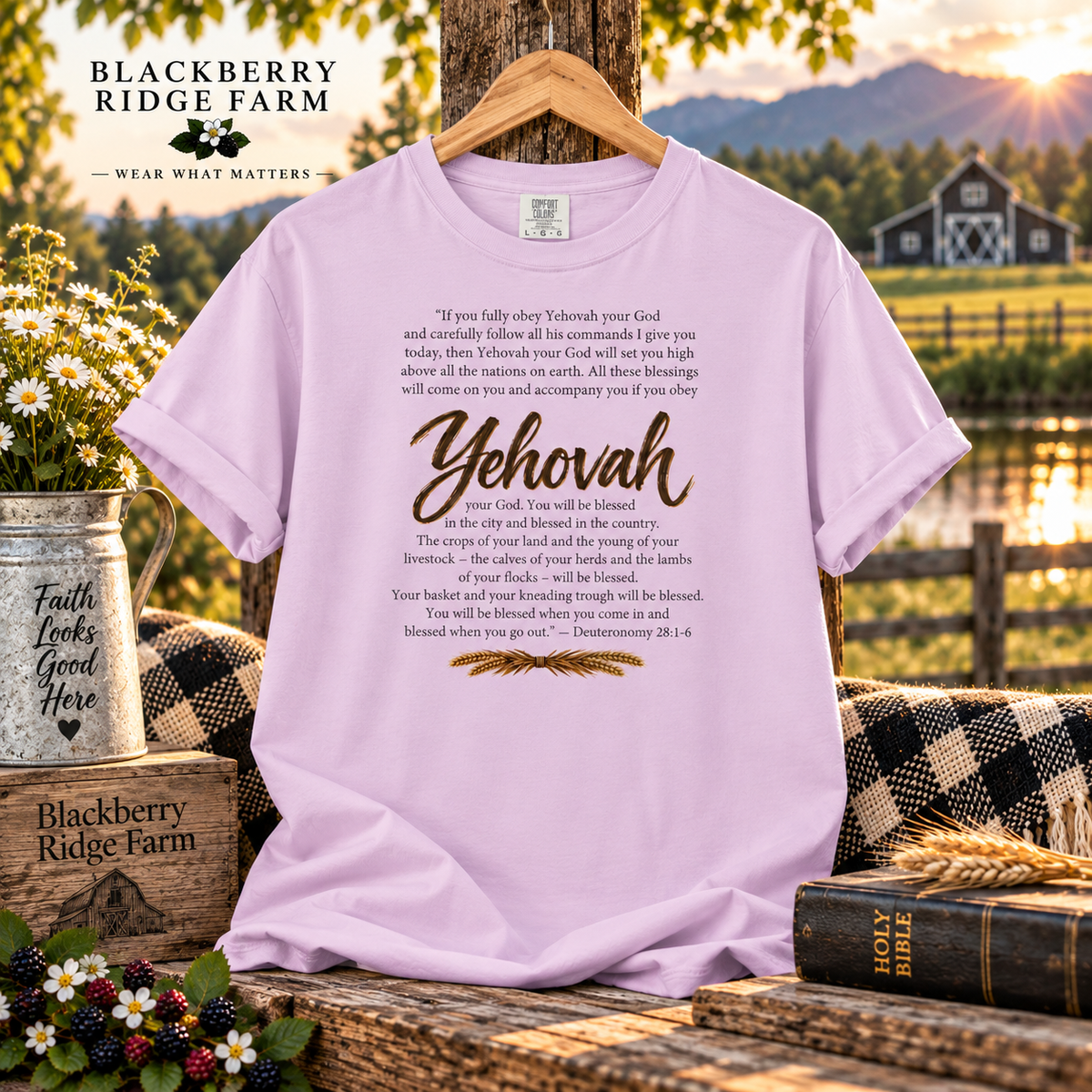 Yehovah - Deut 28:1-6 Light T-Shirt