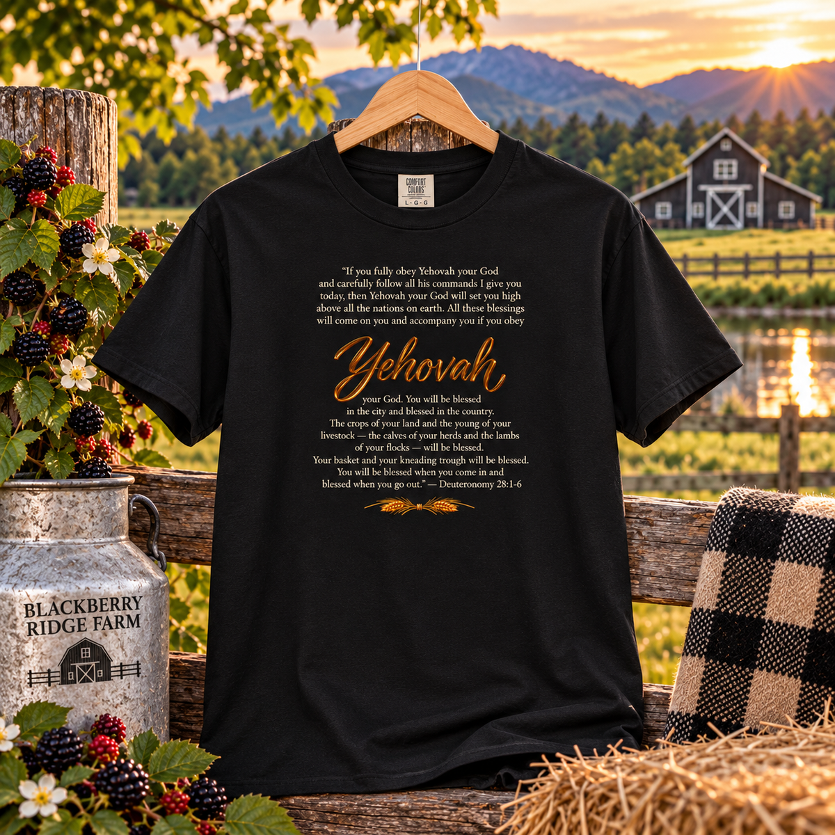 Yehovah - Deut 28:1-6 Dark T-Shirt