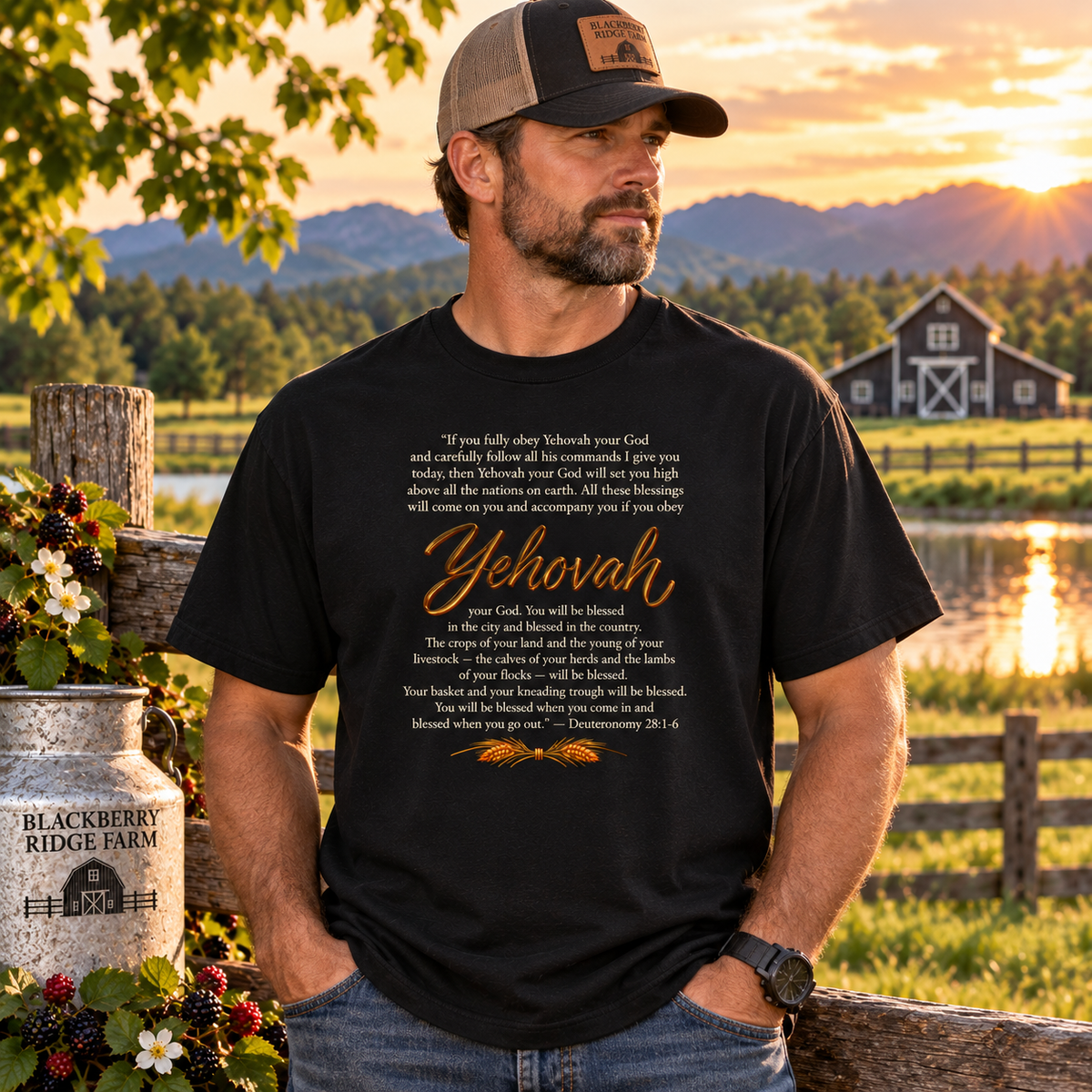 Yehovah - Deut 28:1-6 Dark T-Shirt