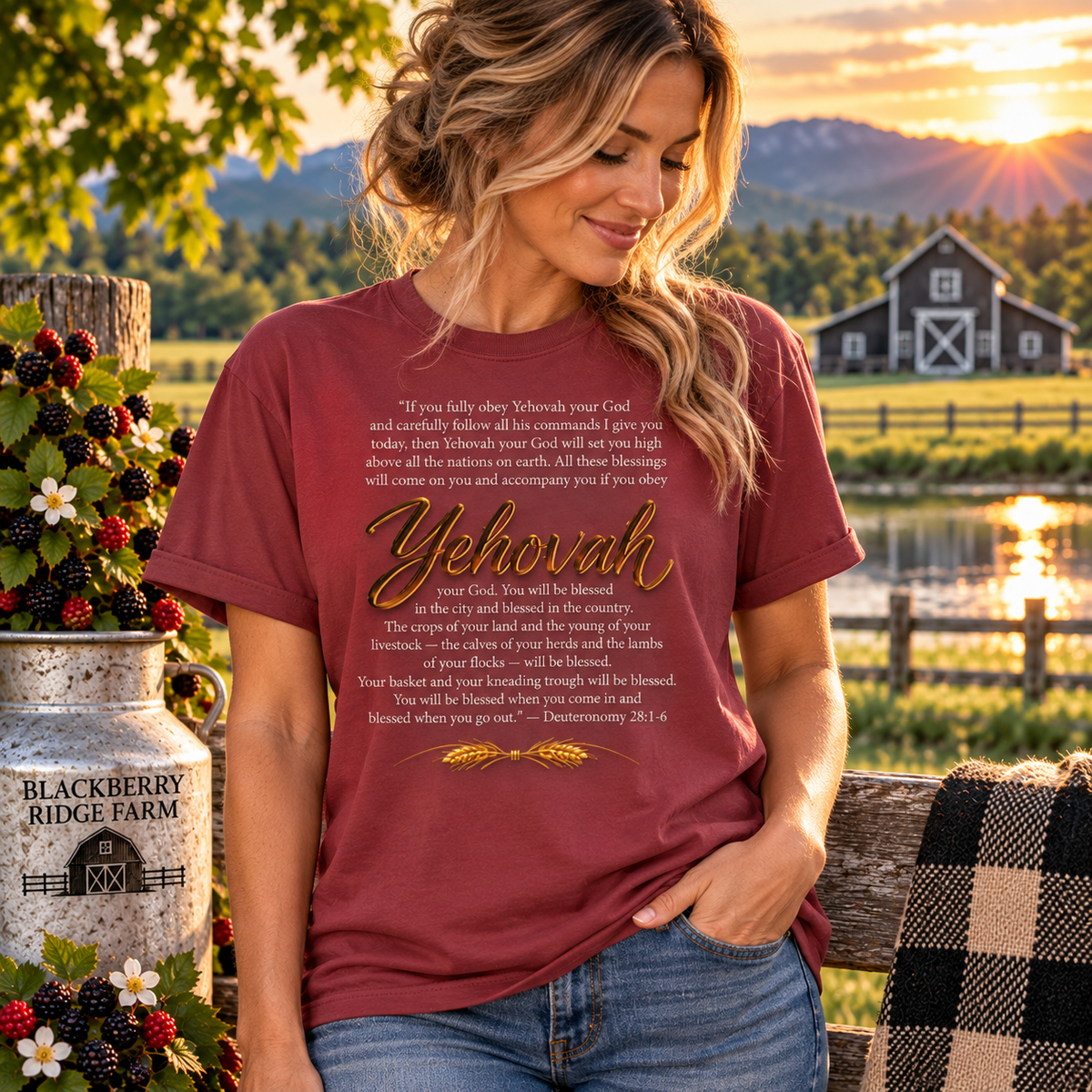 Yehovah - Deut 28:1-6 Dark T-Shirt