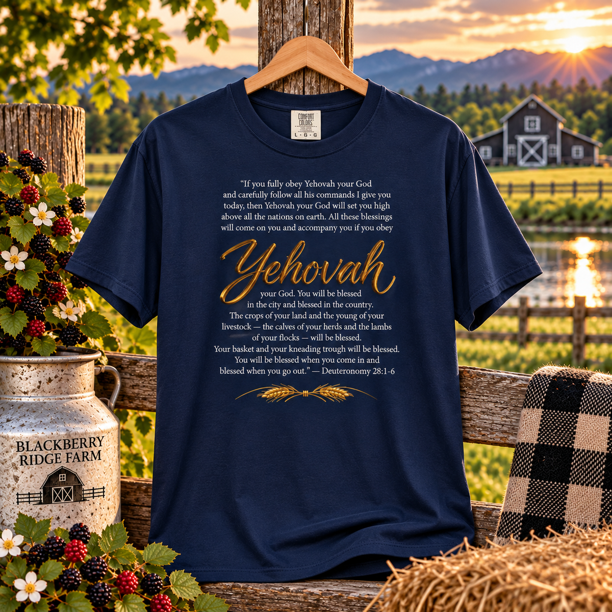Yehovah - Deut 28:1-6 Dark T-Shirt