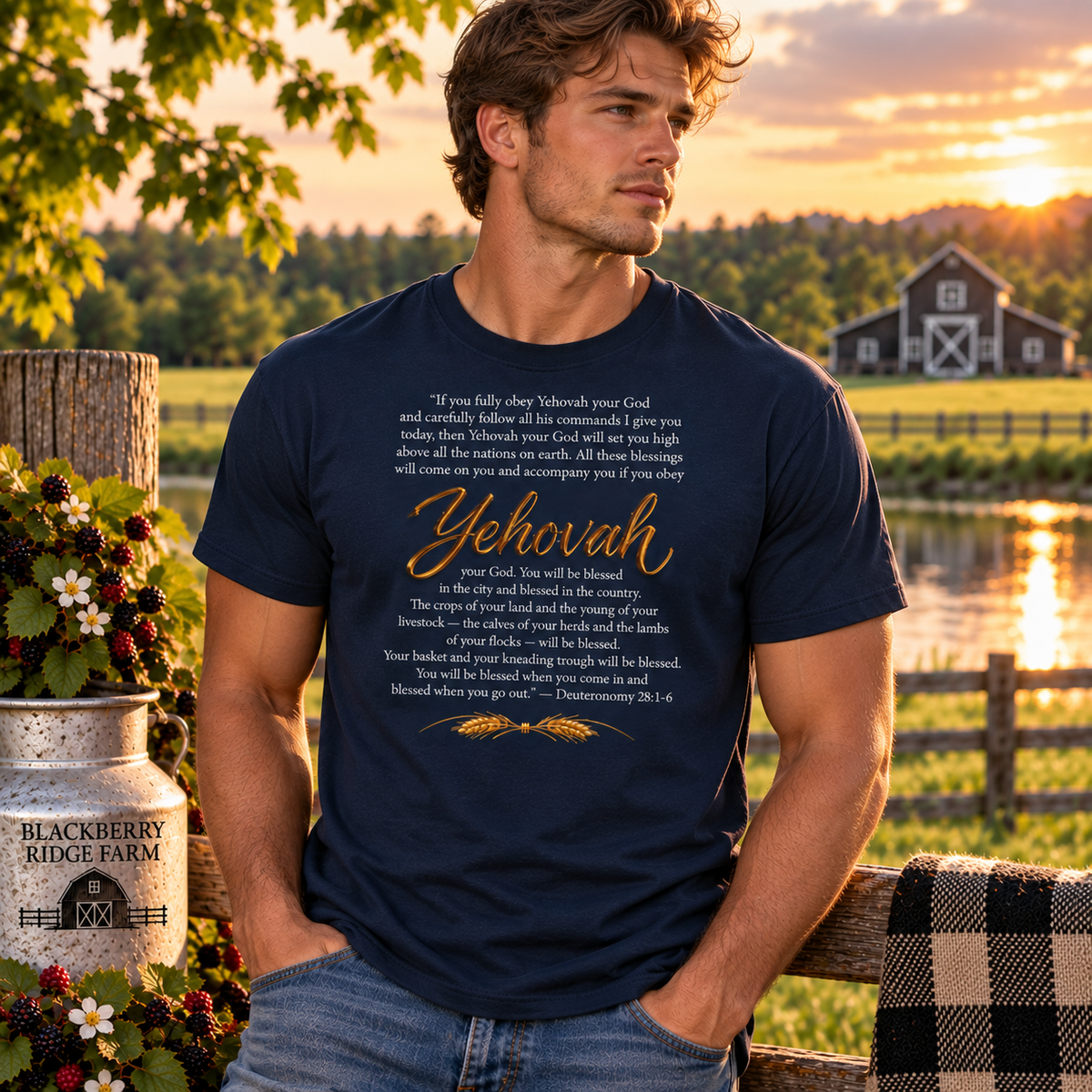 Yehovah - Deut 28:1-6 Dark T-Shirt