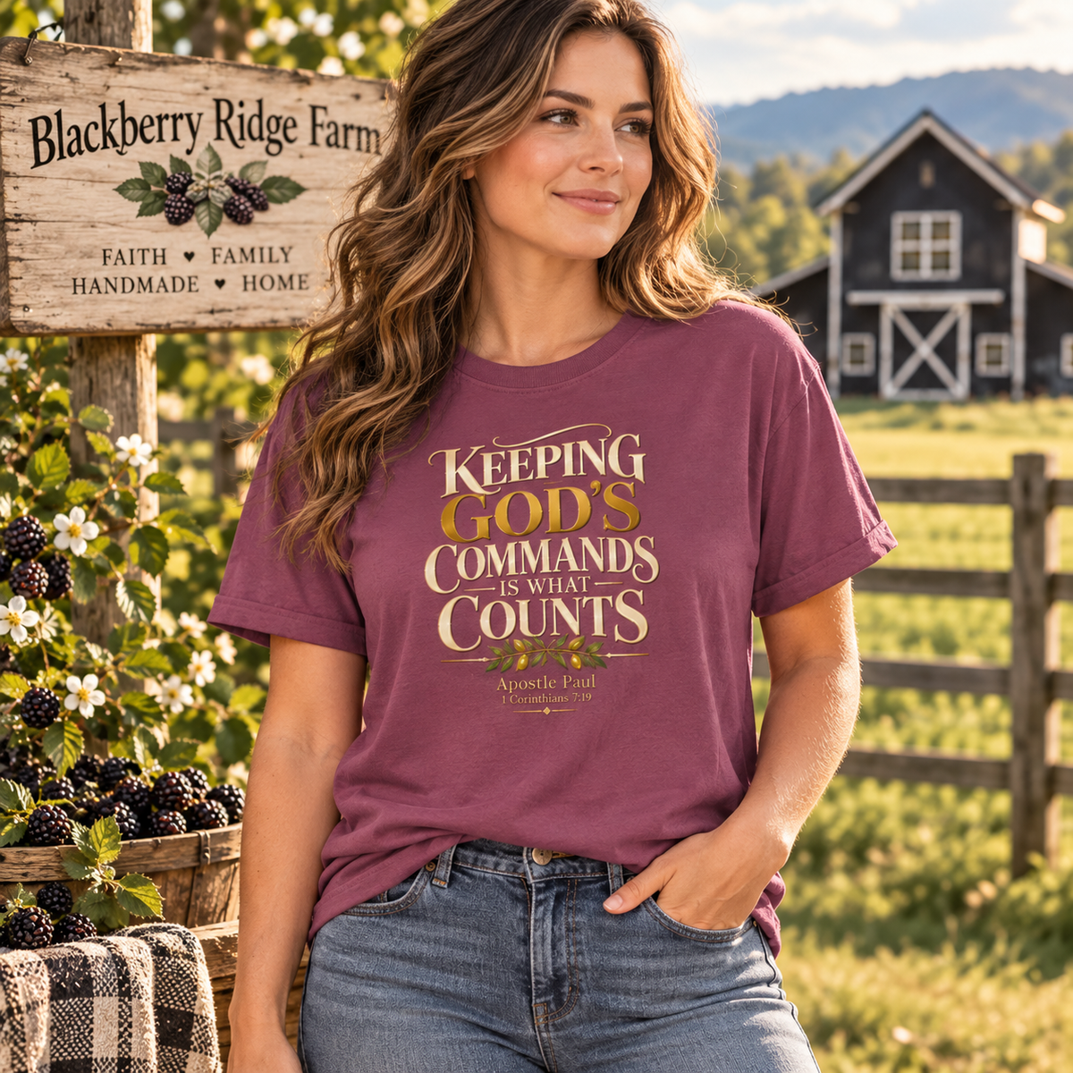 Keeping God's Commands - 1Cor 7:19 T-Shirt