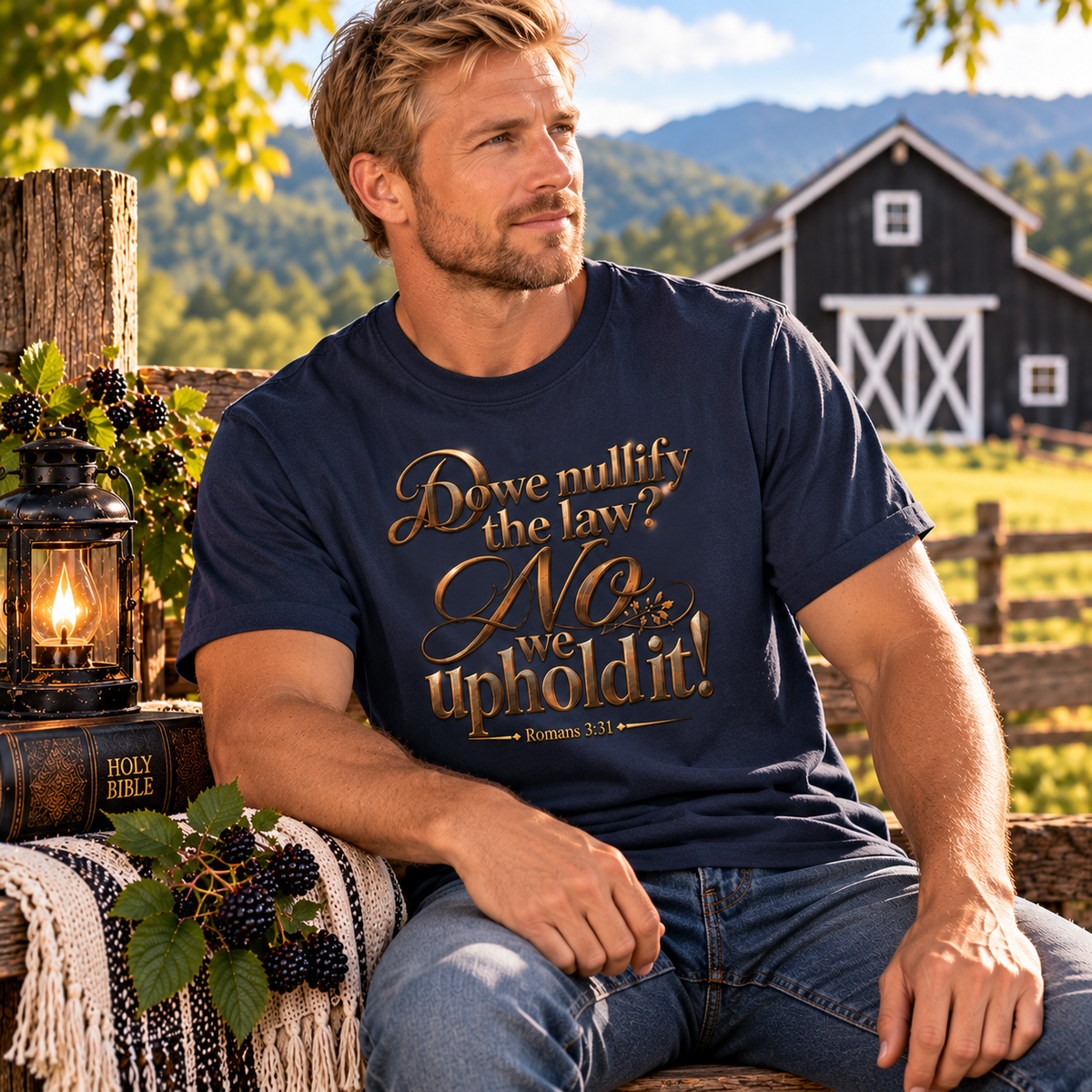 Do we nullify the law? No we uphold it Romans 3:31 SCRIPTURE T-shirt