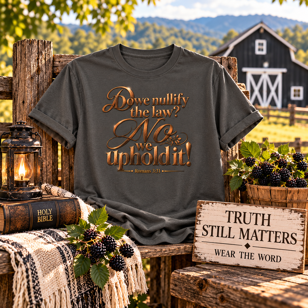 Do we nullify the law? No we uphold it Romans 3:31 SCRIPTURE T-shirt