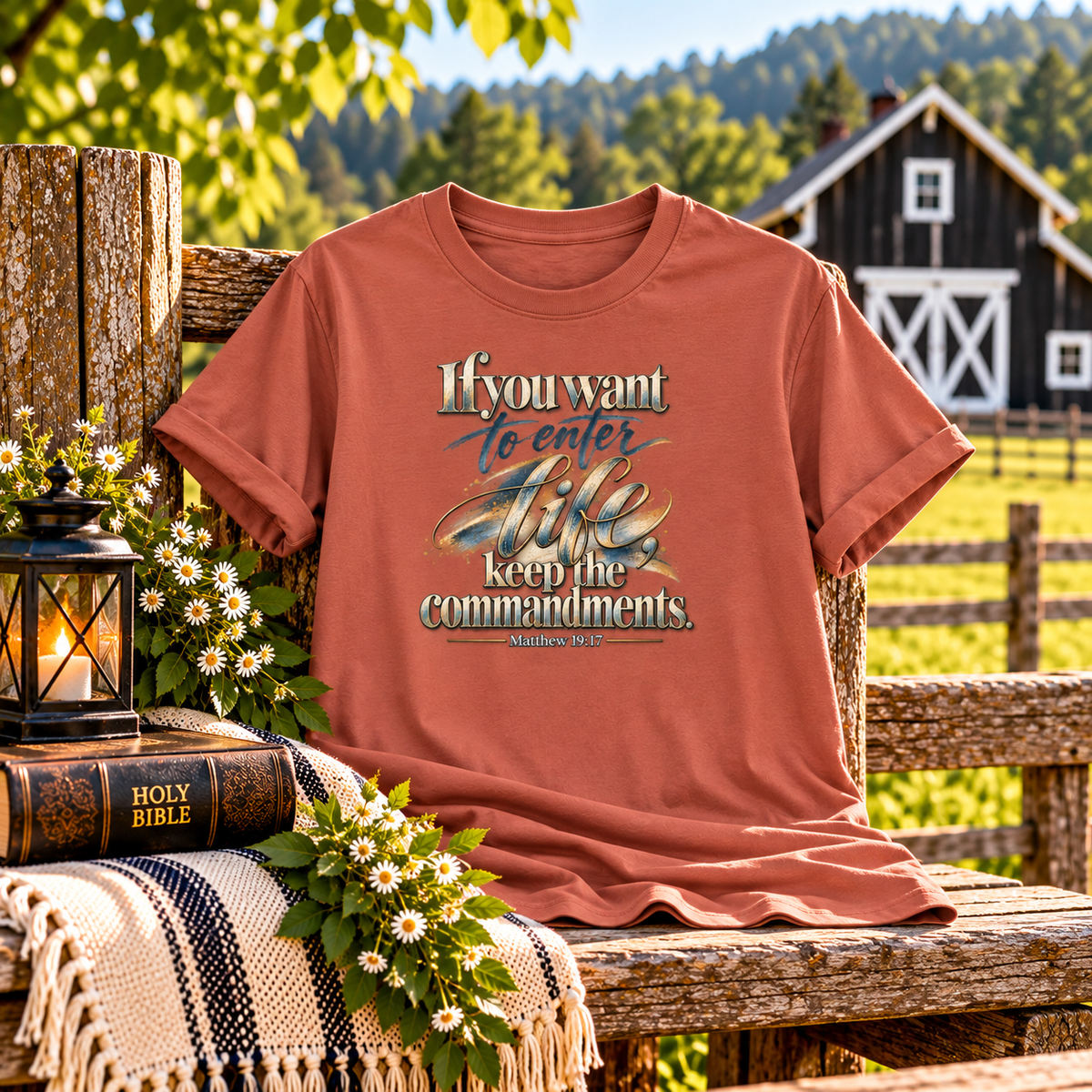 Keep the Commandments Shirt - Matthew 19:17 Scripture T-Shirt