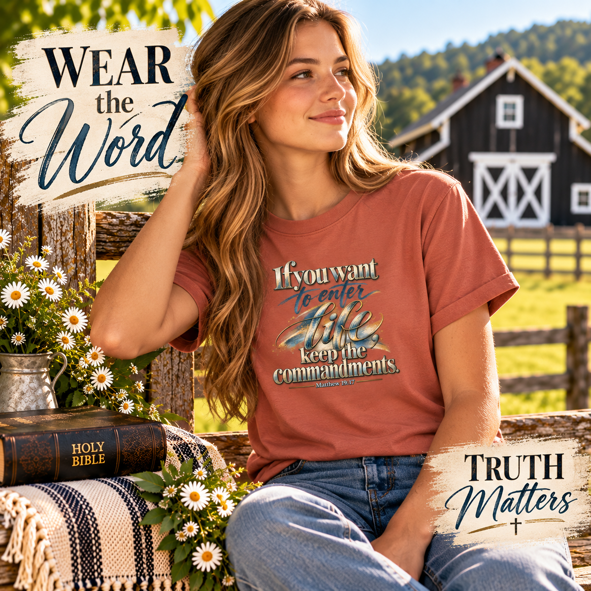 Keep the Commandments Shirt - Matthew 19:17 Scripture T-Shirt