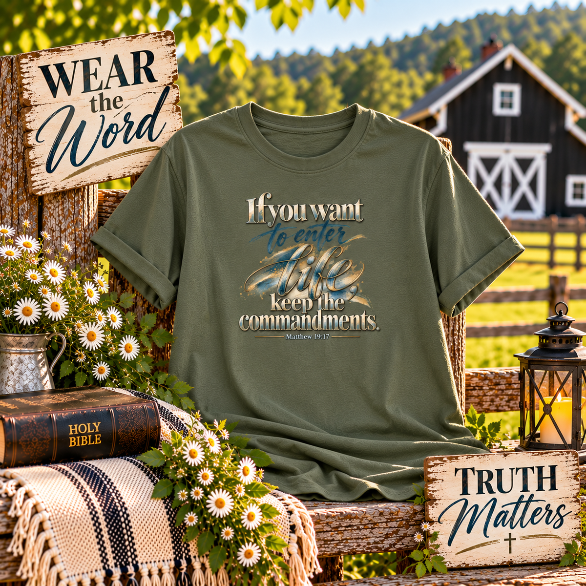 Keep the Commandments Shirt - Matthew 19:17 Scripture T-Shirt