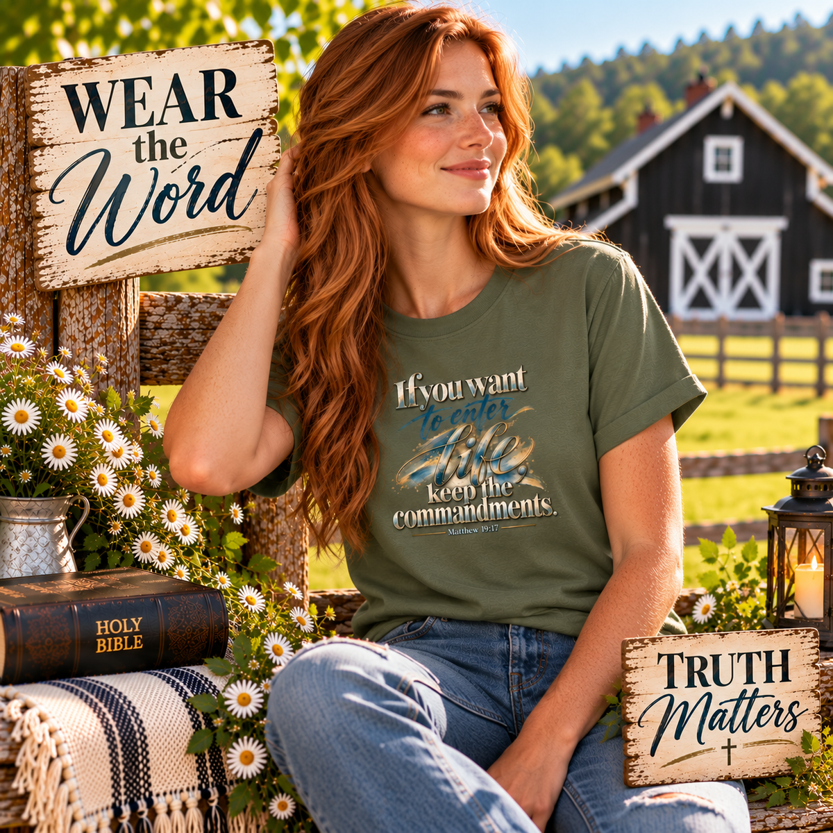 Keep the Commandments Shirt - Matthew 19:17 Scripture T-Shirt
