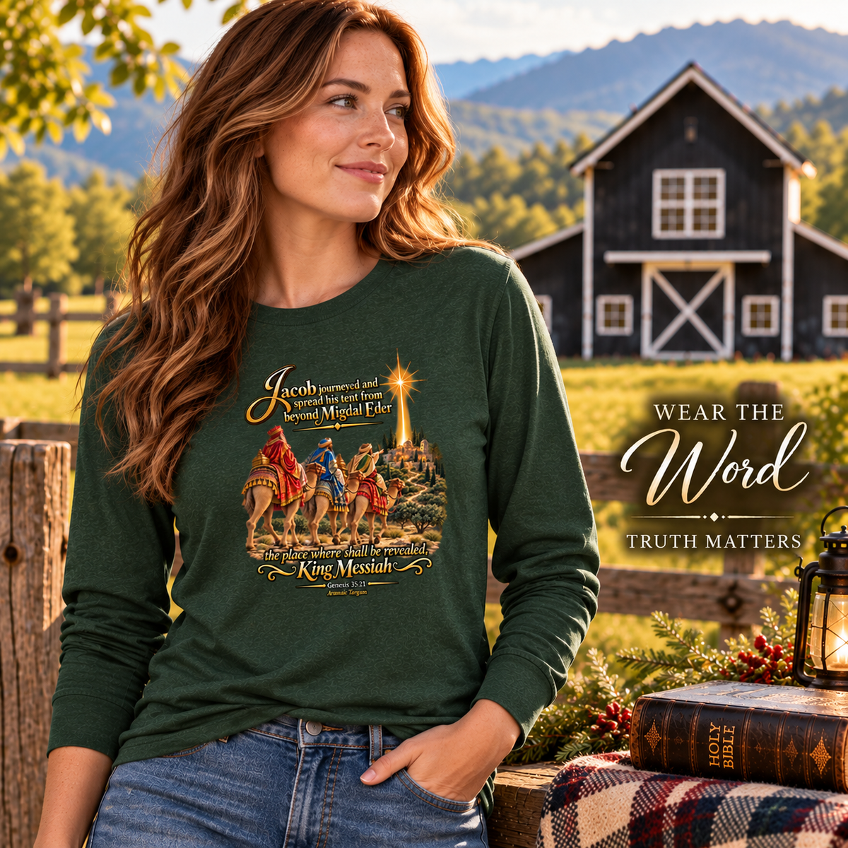 Three Wise Men Christmas Shirt/ scripture Genesis 35:21 King Messiah