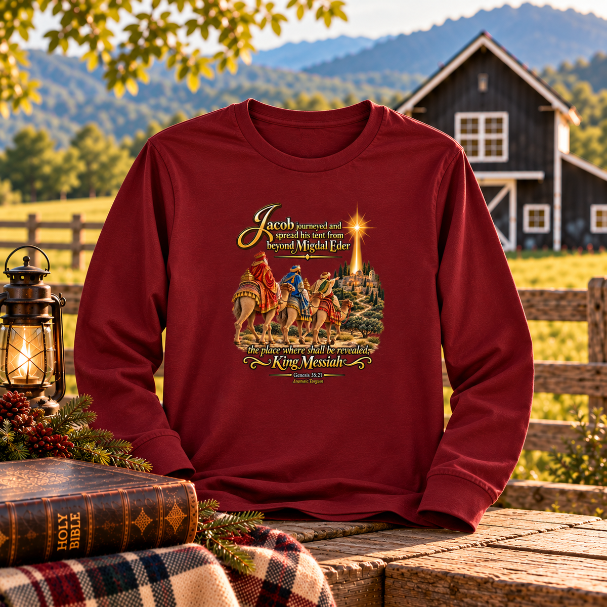 Three Wise Men Christmas Shirt/ scripture Genesis 35:21 King Messiah