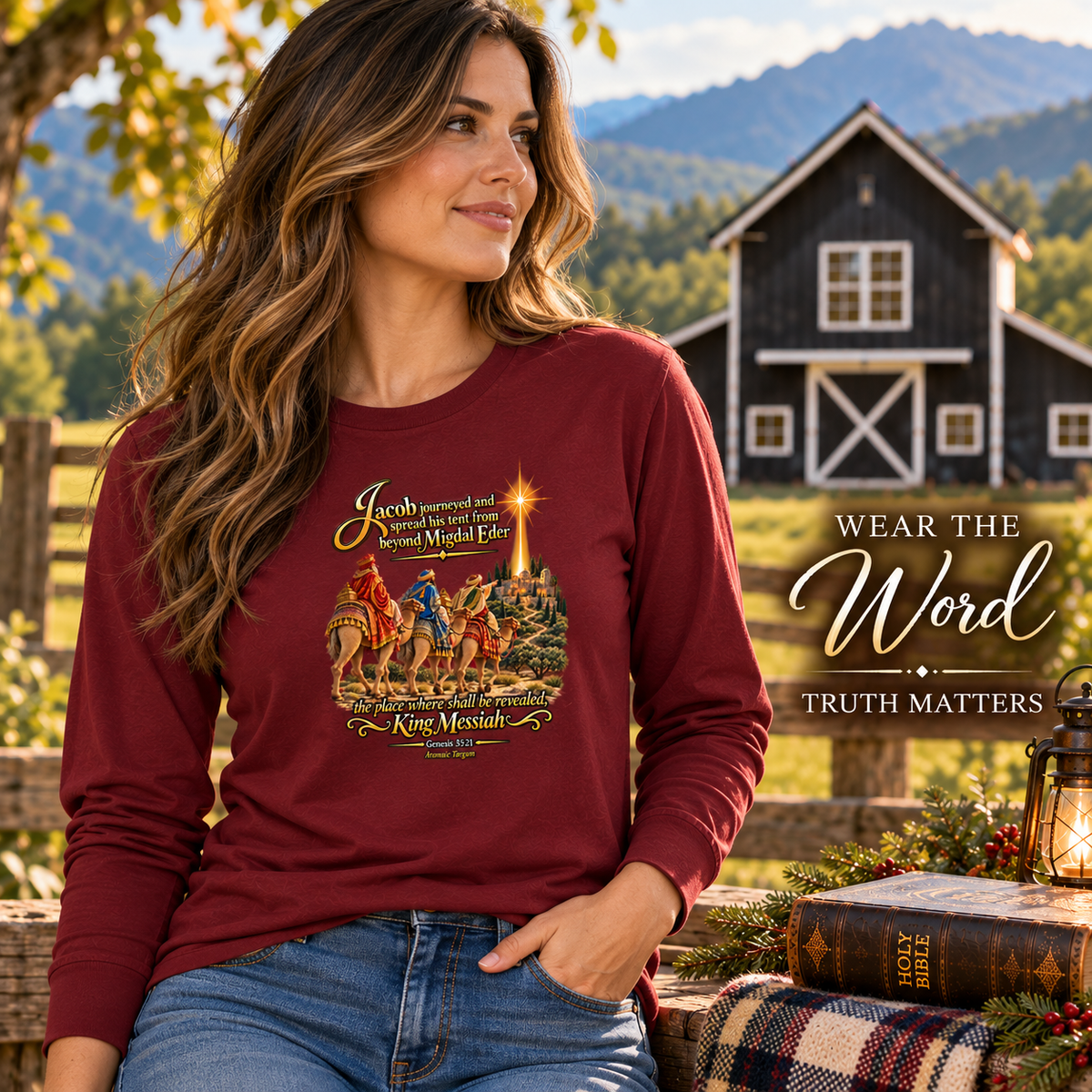 Three Wise Men Christmas Shirt/ scripture Genesis 35:21 King Messiah
