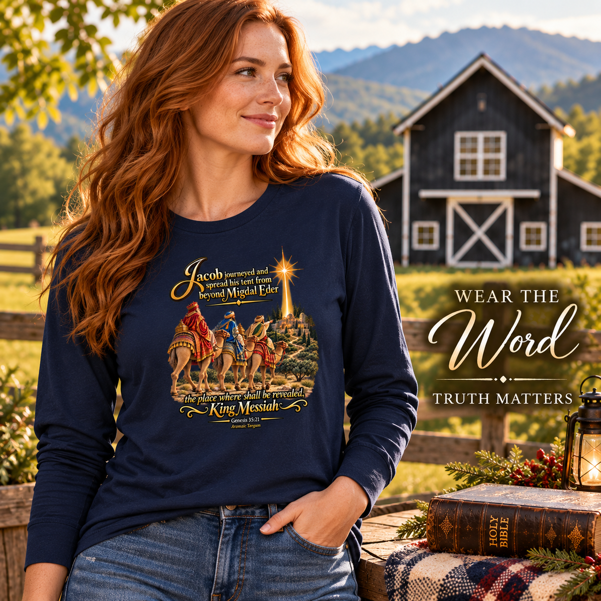 Three Wise Men Christmas Shirt/ scripture Genesis 35:21 King Messiah
