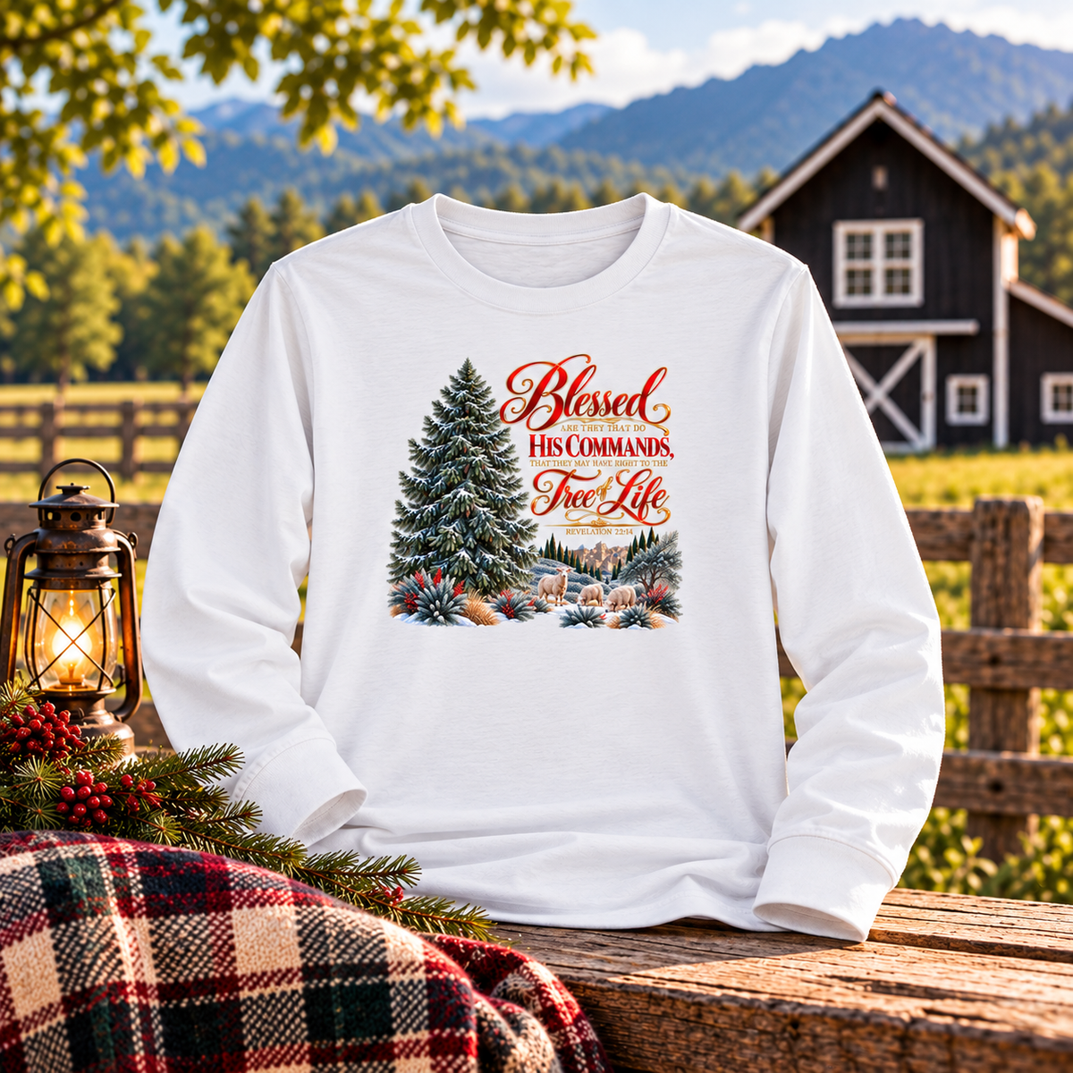 Tree of Life Christian Christmas Shirt / scripture Revelation 22:14