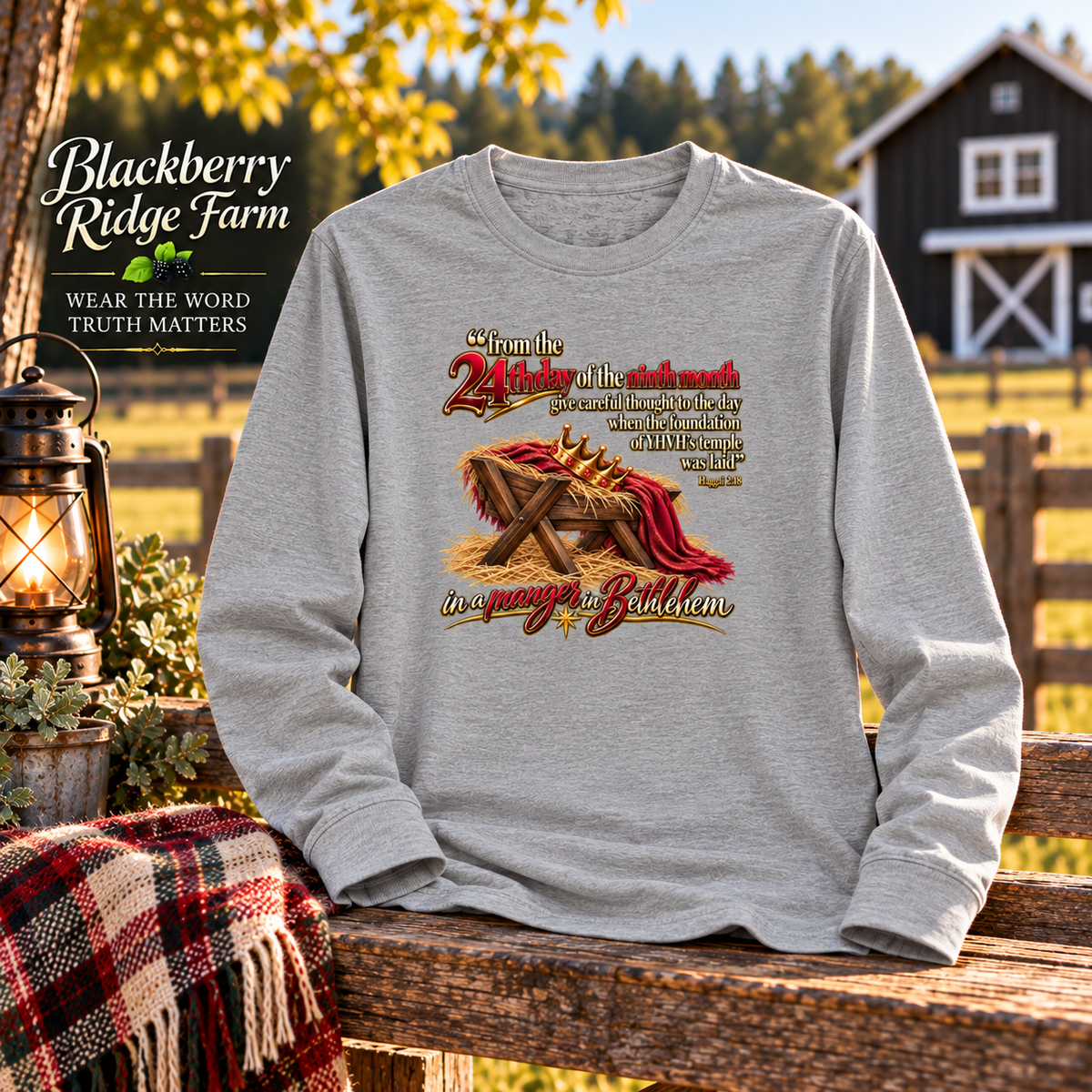 Haggai 2:18 Christian Christmas Shirt | scripture 24th Day of the Ninth Month |