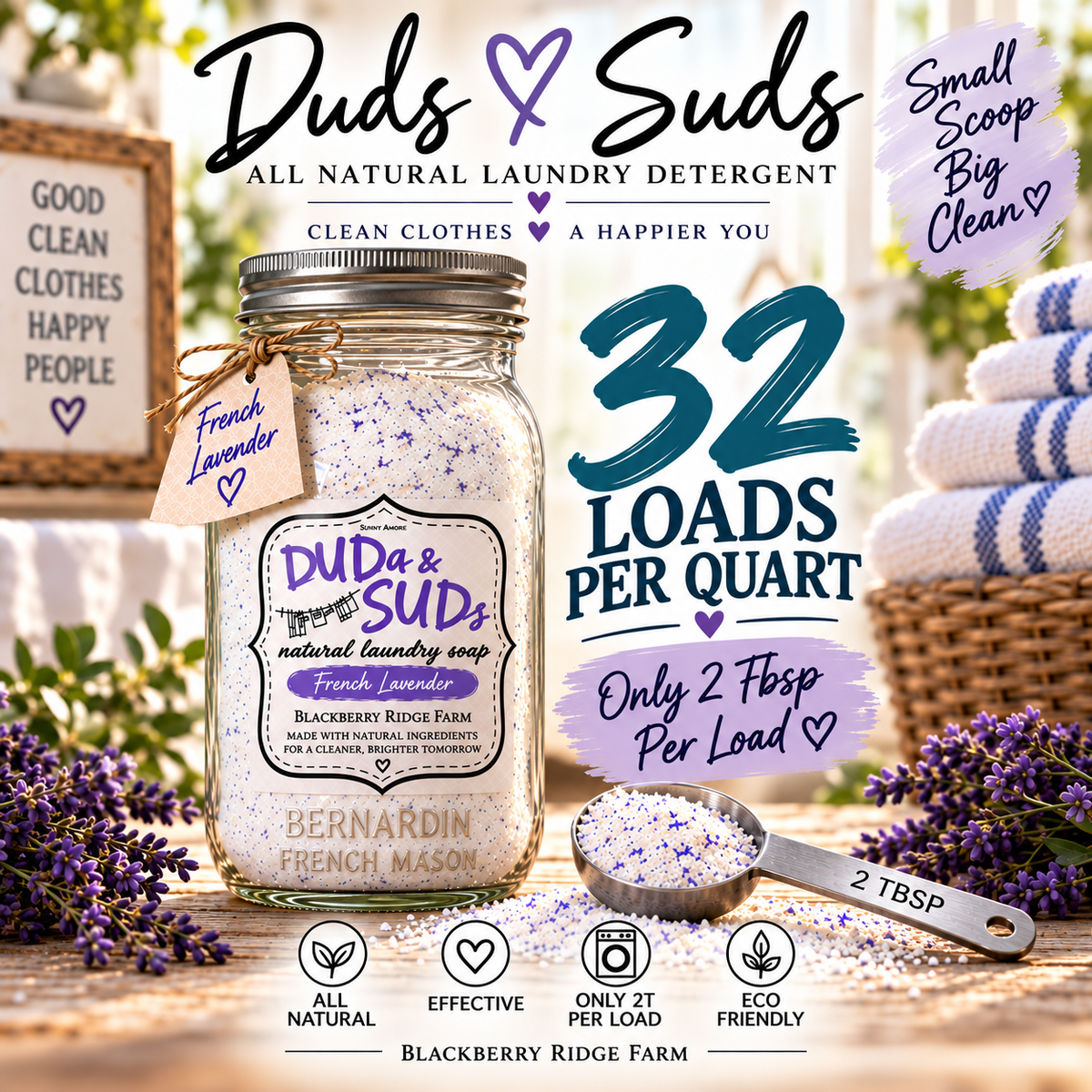 Duds & Suds All natural laundry soap FRENCH LAVENDER