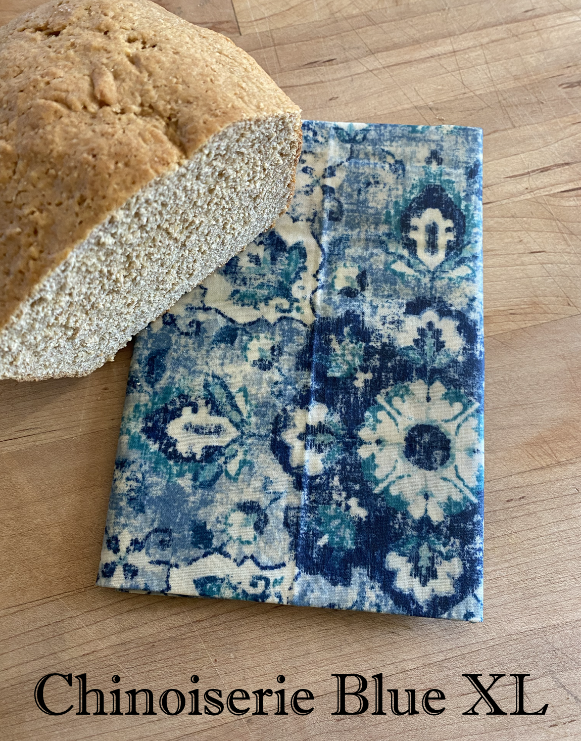 Chinoiserie Blue Beeswax Wrap   one-XL wrap 14"x 28"