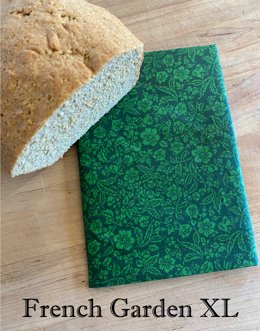 French Garden Beeswax Wrap   one - XL wrap 14"x 28"