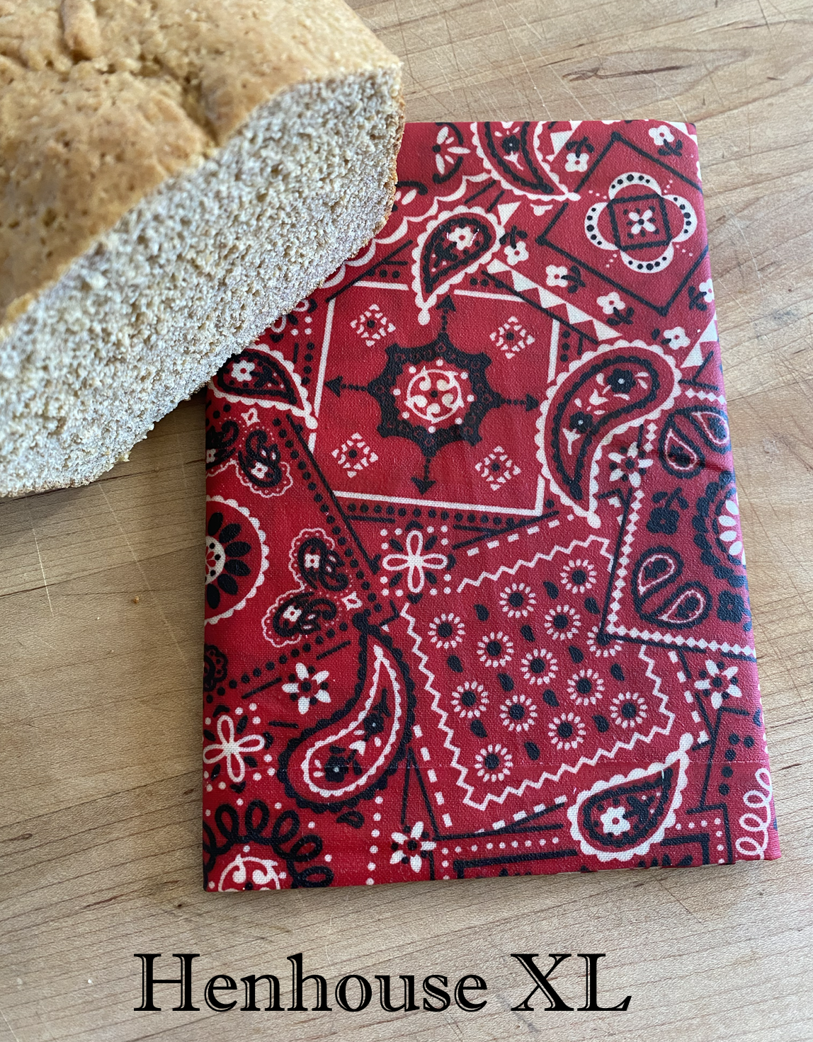 Henhouse Blk/Red Beeswax Wrap     one - XL wrap 14"x 28"