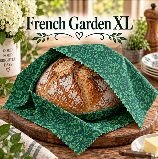 French Garden Beeswax Wrap   one - XL wrap 14"x 24"
