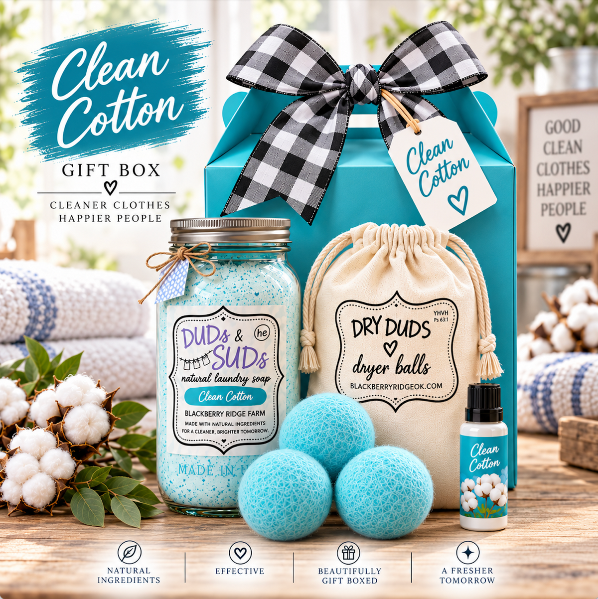 Duds & Suds Laundry Gift Box CLEAN COTTON