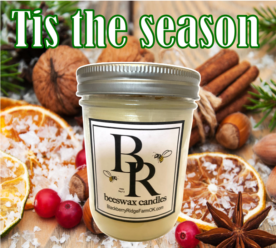 Beeswax Candle (F) - "Tis the Season"